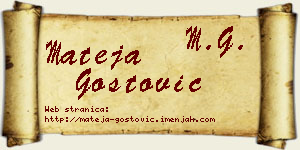 Mateja Gostović vizit kartica